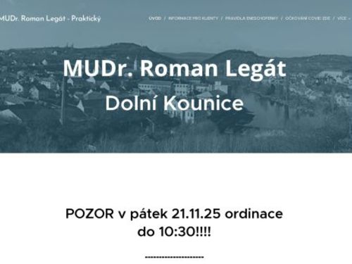 Praktický lékař pro dospělé - MUDr. Roman Legát