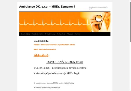 Zobrazit webové stránky Interní ambulance a praktický lékař pro dospělé Ambulance DK, s.r.o. - MUDr. Michaela Zemenová