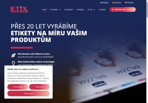 Zobrazit webové stránky ETIX, s.r.o.