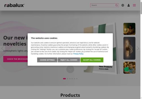 Webové stránky RABALUX CZ Svítidla s.r.o., Brno