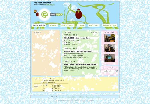 Zobrazit webové stránky Kavárna - Klub Escape Kuřim