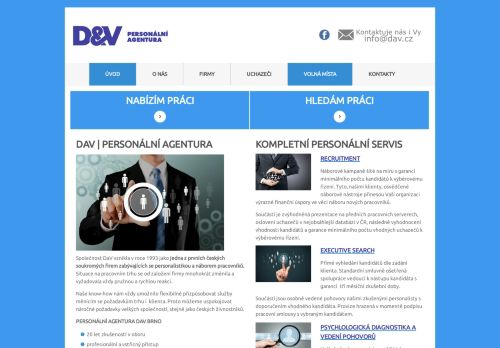 Zobrazit webové stránky DaV – personální agentura
