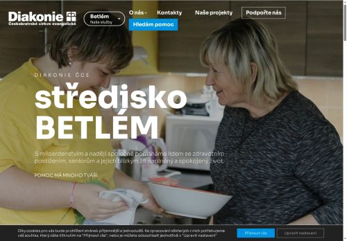 Webové stránky Diakonie ČCE - středisko BETLÉM, Klobouky u Brna