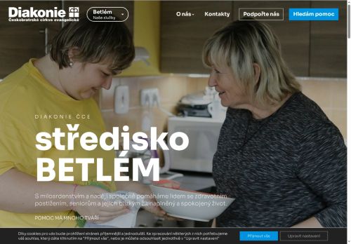 Webové stránky Diakonie ČCE- středisko BETLÉM, Morkůvky