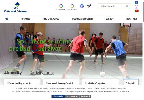 Webové stránky Střední průmyslová škola Žďár nad Sázavou, Žďár nad Sázavou