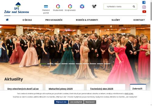 Webové stránky Střední průmyslová škola Žďár nad Sázavou, Žďár nad Sázavou