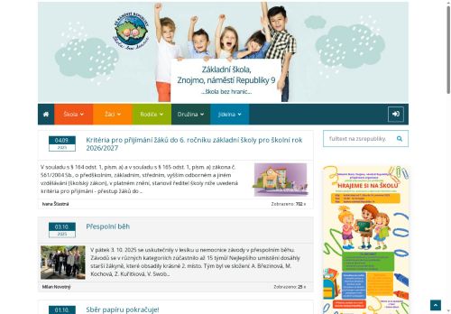 Základní škola, Znojmo, náměstí Republiky 9 nabízí práci na pozici Asistent/ka pedagoga v obci Znojmo