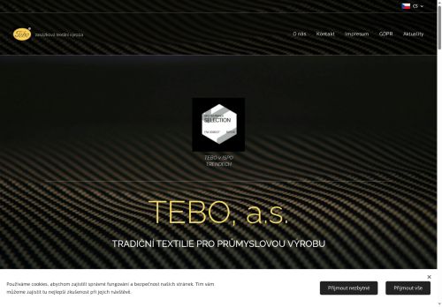 Webové stránky TEBO, a.s., Nová Včelnice