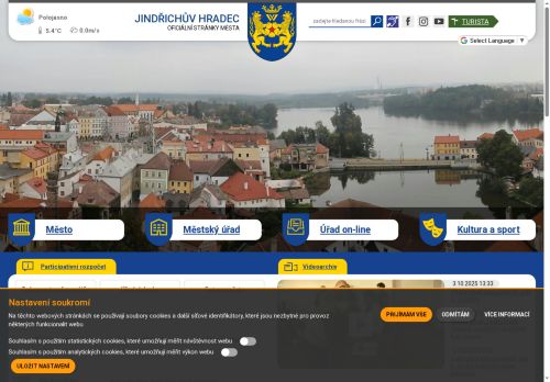Webové stránky Město Jindřichův Hradec, Jindřichův Hradec