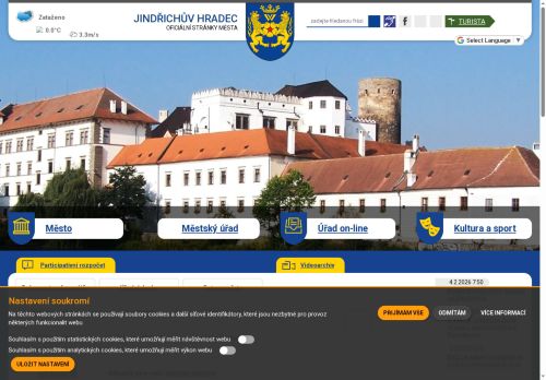 Webové stránky Město Jindřichův Hradec, Jindřichův Hradec