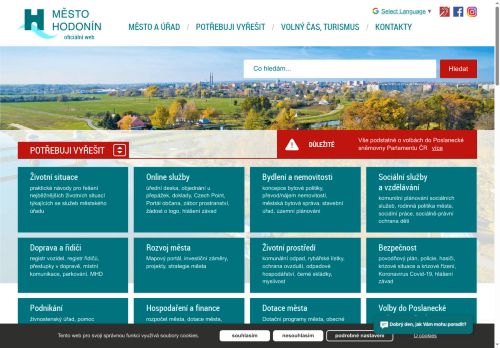 Webové stránky Město Hodonín, Hodonín