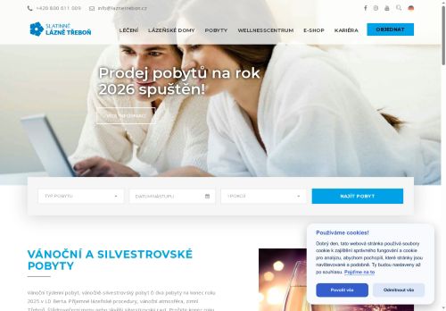 Webové stránky Slatinné lázně Třeboň s.r.o., Třeboň