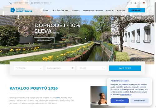 Webové stránky Slatinné lázně Třeboň s.r.o., Třeboň