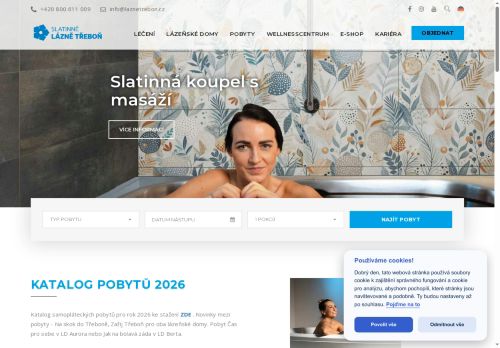 Webové stránky Slatinné lázně Třeboň s.r.o., Třeboň