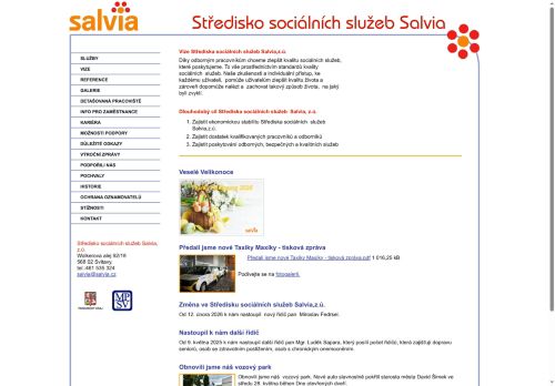 Webové stránky Středisko sociálních služeb Salvia, z.ú., Moravská Třebová