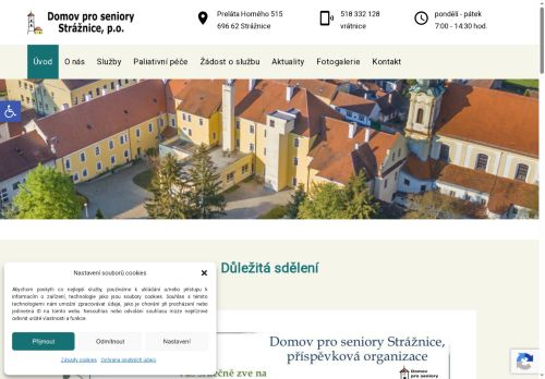 Webové stránky Domov pro seniory Strážnice, příspěvková organizace, Strážnice