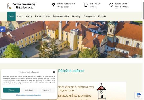 Webové stránky Domov pro seniory Strážnice, příspěvková organizace, Strážnice