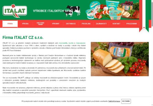 ITALAT CZ s.r.o. - sídlo nabízí práci na pozici obsluha strojů na výrobu mléčných výrobků - balení sýrů v obci Blatnice pod Svatým Antonínkem