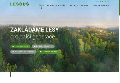 Webové stránky LESCUS Cetkovice, s.r.o., Nová Ves nad Lužnicí