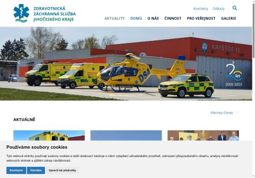 Webové stránky Zdravotnická záchranná služba Jihočeského kraje, Jindřichův Hradec