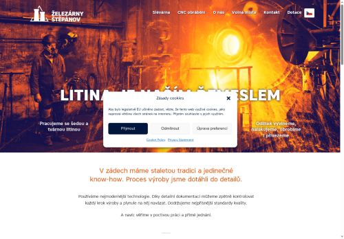 Webové stránky Železárny Štěpánov, spol. s r.o., Štěpánov nad Svratkou