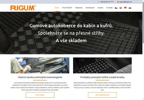 Webové stránky RIGUM, s.r.o., Dubňany