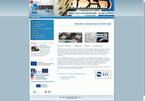 Webové stránky EUROFORM Group s.r.o., Velká nad Veličkou