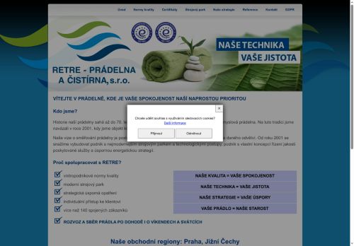 RETRE - prádelna a čistírna, s.r.o. nabízí práci na pozici mistr/mistrová provozu v obci Třeboň