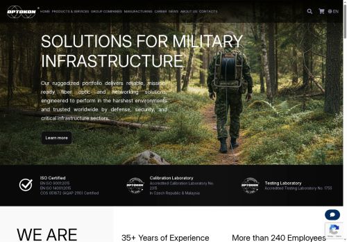 Webové stránky OPTOKON, a.s., Jihlava
