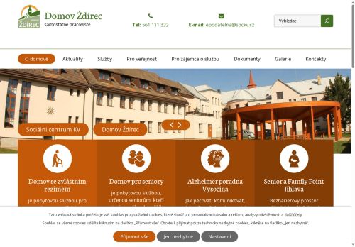 Webové stránky Sociální centrum Kraje Vysočina, příspěvková organizace, Ždírec