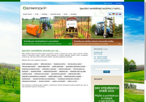 Webové stránky OSTRATICKÝ, spol s r.o., Týnec