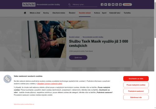 Webové stránky Novoměstské sociální služby, Nové Město na Moravě