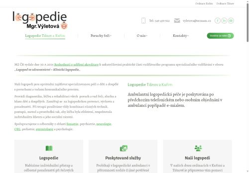 Zobrazit webové stránky Logopedie - Mgr. Výletová Kristýna a Bohuslava