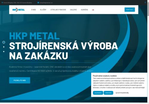 Webové stránky HKP METAL s.r.o., Osová Bítýška