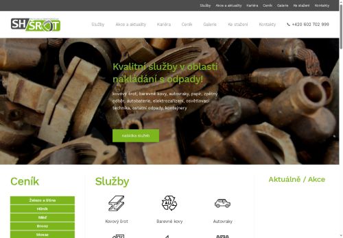 SH ŠROT spol. s r.o. nabízí práci na pozici STROJNÍK - BAGRISTA M/Ž v obci Břeclav