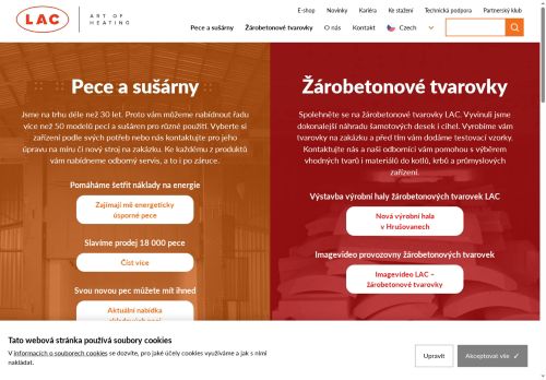 Zobrazit webové stránky LAC, s.r.o. Výroba pecí, sušáren a žárobetonových tvarovek
