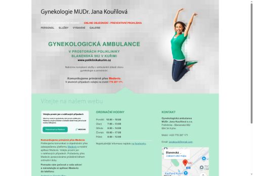 Zobrazit webové stránky Gynekologie a porodnictví - MUDr. Jana Kouřilová