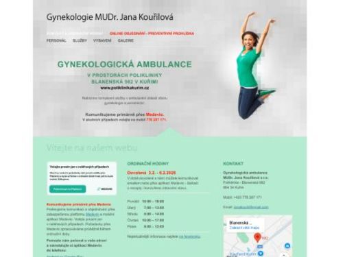 Gynekologie a porodnictví - MUDr. Jana Kouřilová