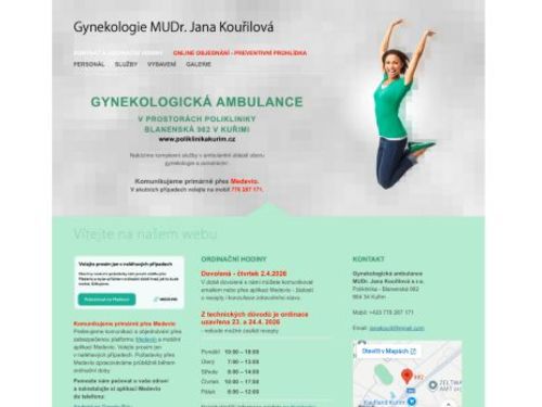 Gynekologie a porodnictví - MUDr. Jana Kouřilová
