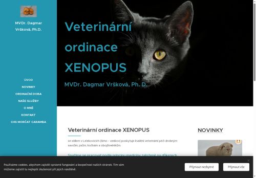 Zobrazit webové stránky Veterinární ordinace Xenopus - MVDr. Dagmar Vršková