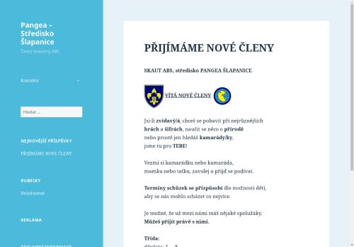 Zobrazit webové stránky Skaut ABS Pangea Šlapanice