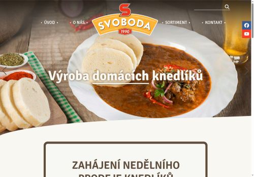 Webové stránky SVOBODA-výroba domácích knedlíků, s.r.o., Blučina