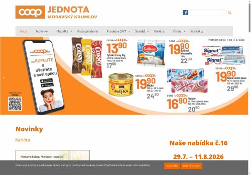 Zobrazit webové stránky Coop jednota Příbram na Moravě