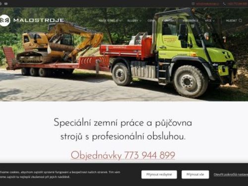 Půjčovna minibagrů a minidumperů Brno Malostroje.cz
