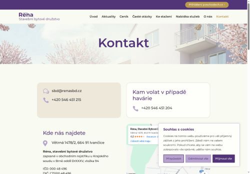 Zobrazit webové stránky Stavební bytové družstvo Réna