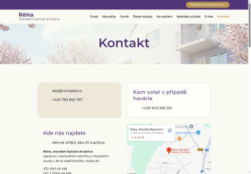 Zobrazit webové stránky Stavební bytové družstvo Réna