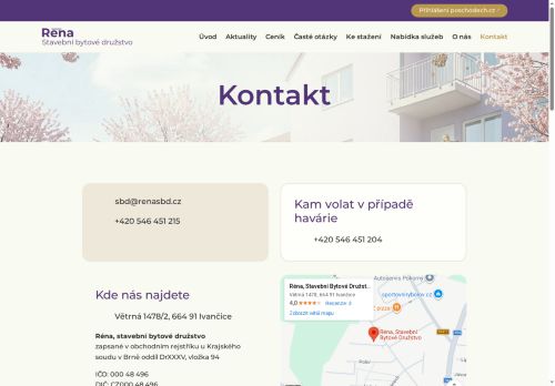 Zobrazit webové stránky Stavební bytové družstvo Réna