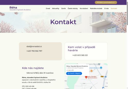 Zobrazit webové stránky Stavební bytové družstvo Réna