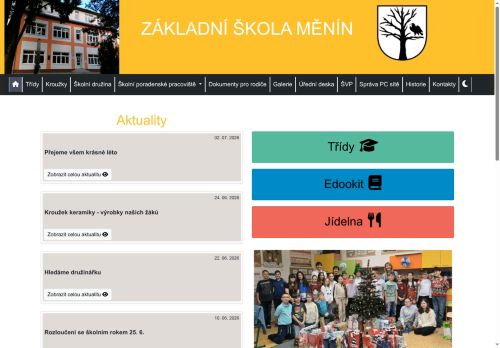 Zobrazit webové stránky Základní škola Měnín 