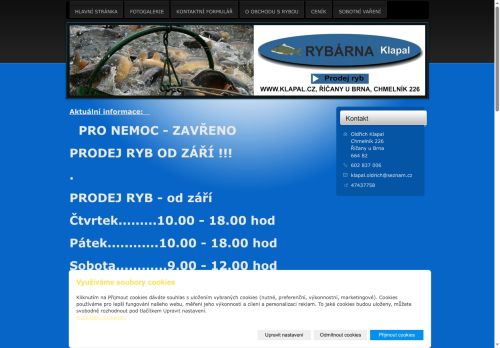 Zobrazit webové stránky Rybárna Klapal